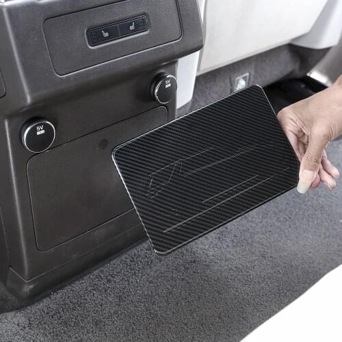 1 Pcs Central Armrest Rear Storage Panel For Land Rover Discovery 5 LR5 L462 2017-18 Carbon Fiber Car Accessory