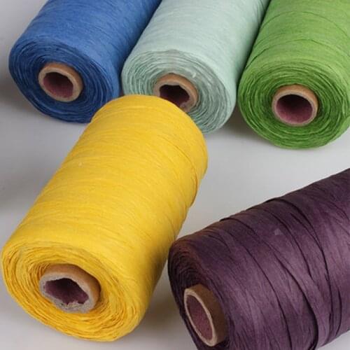 180 m/roll Raffia Rope Yarn Organic Straw Yarn For Knitting Summer Hats Bags Gift Box Packing Wrapping Paper Twine Rope