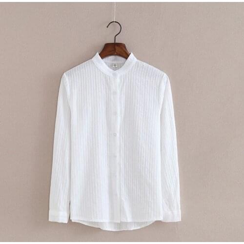 4 Styles Cotton Shirt White Blouse Shirt Spring Autumn Blouses Shirts Women Long Sleeve Casual Tops Solid Pocket Blusas DD2347