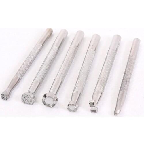 6pcs Realistic printing pattern classic handmade leather engraved carving tool,high grade leather craft stamping molding tool