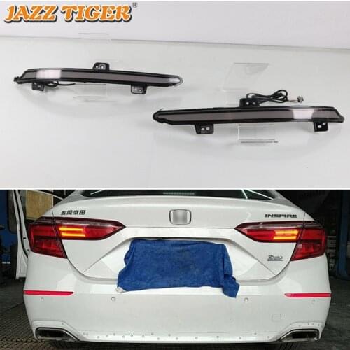 3-in-1 Functions Car LED Rear Fog Lamp Brake Light Dynamic Turn Signal Bumper Decoration Lamp For Honda Accord 2018 - 2020