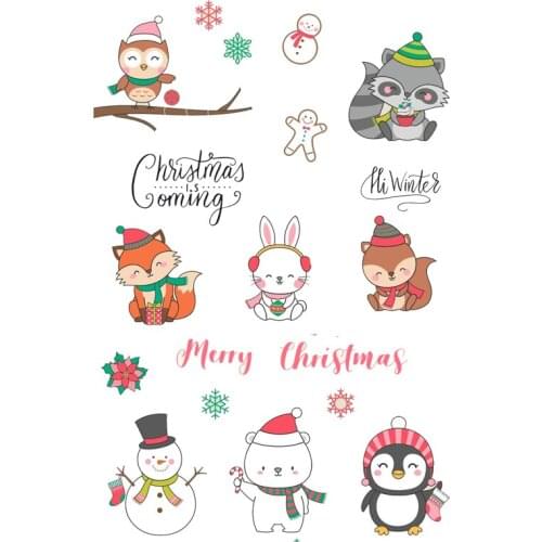 AZSG Christmas Snowman Penguin Clear Stamps For DIY Scrapbooking/Card Making/Album Decorative Silicone Stamp Crafts