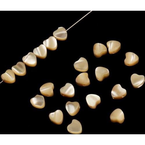 Heart 5mm Shape Natural Color Trochus Mother of Pearl Shell Beads For Jewelry Making Natural Stone Loose Bead DIY Ring Necklac