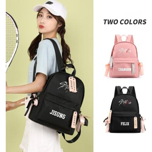 StrayKids Cute Backpack Korean Kpop Stray Kids Preppy Style Student Women Girl High Capacity Shoulder School Bags 2021 Fashion