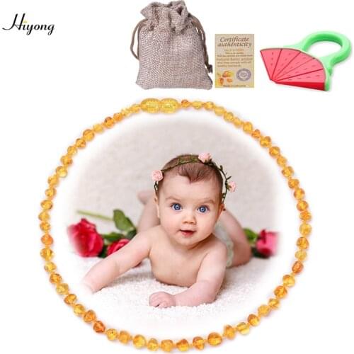 HIYONG Baltic Ambers Teething Necklace/Bracelet for Baby/Adult Anti Inflammatory, Drooling Handmade Certified Polishing Ambers