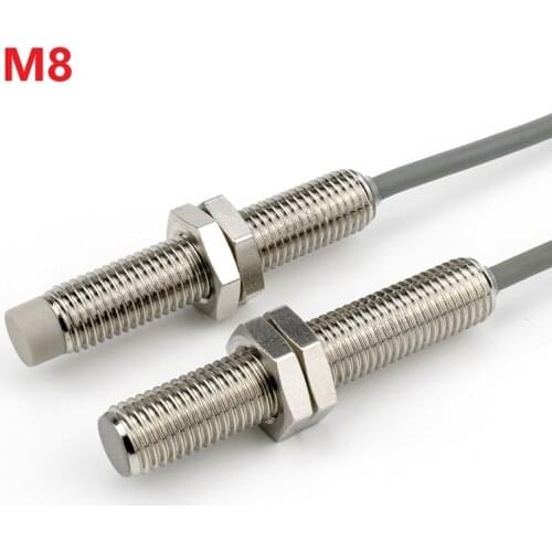 M8 Inductive Sensor Switch with Thread without Thread NPN PNP 3Wires Proximity Switches NO NC 1mm 2mm 3mm 4mm 6mm