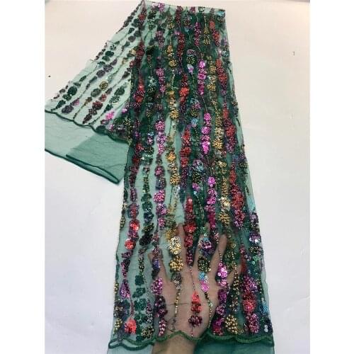 Exquisite and colorful small flower beads line strip sequin embroidery, French tulle lace, suitable for womens skirt design
