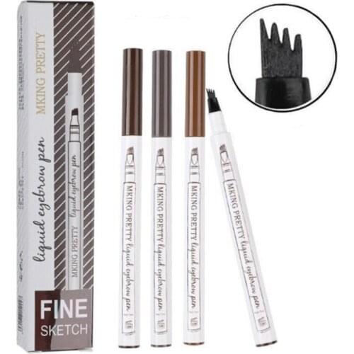 4 Fork Tip Fine Sketch Eyebrow Tattoo Color Pen Liquid Water Eyebrow Pen Liquid Eyebrow Pencil Waterproof Eyebrow Pencil TSLM1
