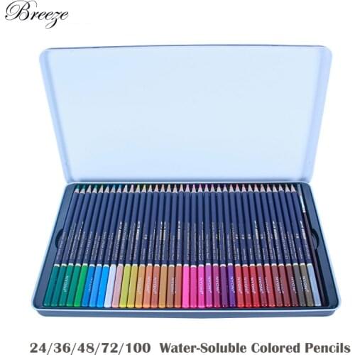 Professional Watercolor Pencil 24/36/48/72/100 Colors Soft Water Soluble Colored Pencils Set For Painting Student Art Supplies
