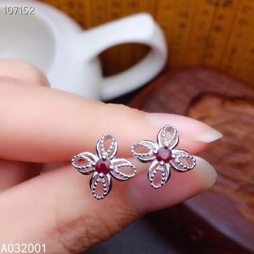 KJJEAXCMY fine jewelry natural ruby 925 sterling silver women gemstone earrings new Ear Studs support test luxury