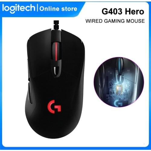 Logitech G403 Hero USB Wired Gaming Mouse 16000 DPI Wired Mouse For Mac OS 10.11 or later