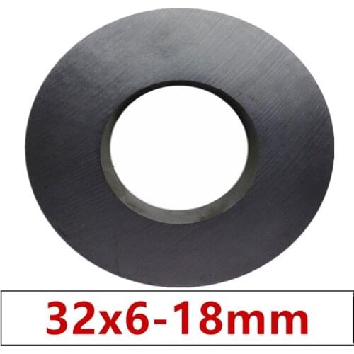 5-50P/LOT Ring Ferrite Magnet 32*6 mm Hole 18 mm Black Round Speaker Y30 Magnet 32X6 mm with hole 18MM 32mm x 6mm ceramic magnet