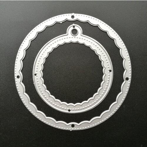 Metal Round Labels Cutting Dies Stencils for DIY Scrapbooking photo album Decorative Embossing DIY Paper Cards Scallop ring