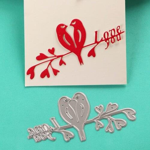 DUOFEN METAL CUTTING DIES 040015 1pc cute LoveBird stencil for DIY papercraft projects Scrapbook Paper Album greeting cards