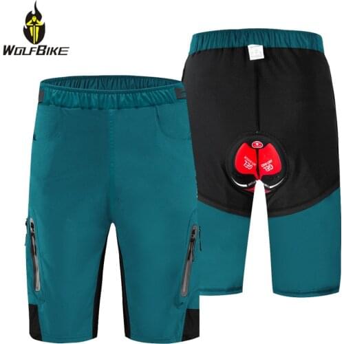 Wolfbike Cycling Shorts Gel Pads Shockproof Bicycle Water Dirty Resistance Loose Breathable Bike Downhill MTB Shorts Men