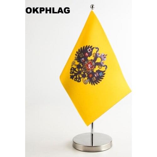 Table desk Flag with silver flagpole base country banners 14*21CM for Office House Party 0001