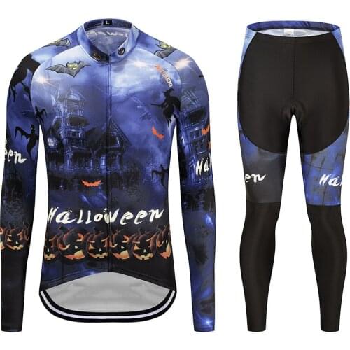 2019 new cycling clothes long sleeves and pants blue cartoon pattern of outdoor sports bike clothing