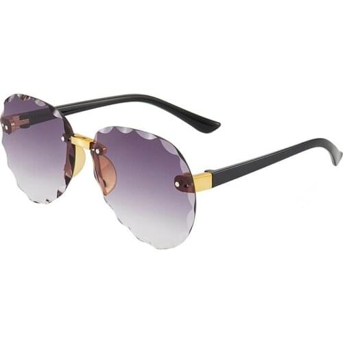 New Childrens Fashion Gradient Rimless Sunglasses 2021 Luxury Ocean Cutting Lens for Boys Girls Outdoor Beach Sun Glasses UV400