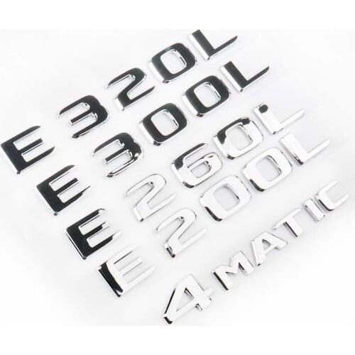New Style Car Rear Emblem Number Letters Badge Sticker for Mercedes Benz GLA/E/C Class C180 C200 C260 E43 E260 E300 E320 E400