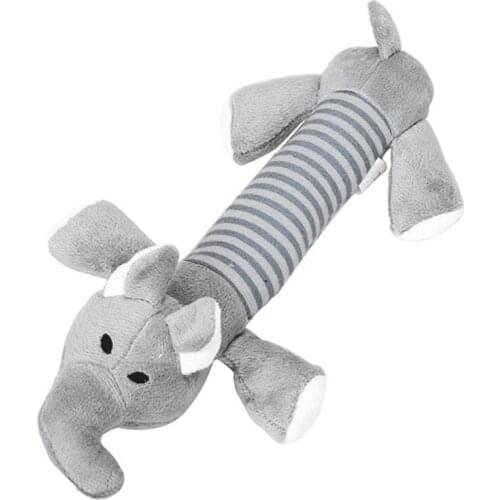 Pet Dog Plush Toys Stuffed Striped Squeaky Sound Elephant/Duck/Pig Puppy Squeak Chew Toy ALI88