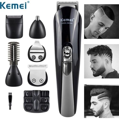 Professional Hair Trimmer Rechargeable Cordless Haircut Adjust Ceramic Blade Mens Multifunction 6 In 1 Electric Hair Clipper D41