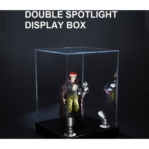 8X8X10CM High transparent Double spotlight acrylic display box Garage Kit Clay Model Cover Customized toy dustproof box