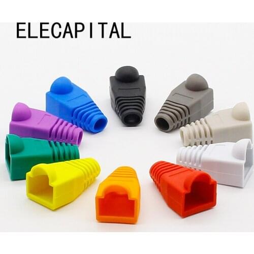 RJ45 connector caps cat5 cat5e cat6 multicolour sheath protective sleeve for network connectors ethernet cable