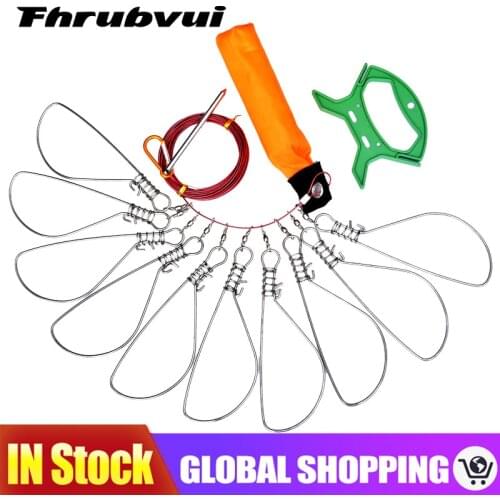 Fishing Accessories Stainless Steel Fishing Lock Buckle Fish Lock Belt Fishing Stringer Ropes