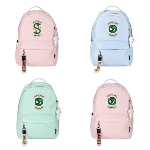 Riverdale Snake Logo Cosplay Backpack Cartoon Student School Shoulder Bag Teenager Travel Laptop Rucksack Knapsack Satchel