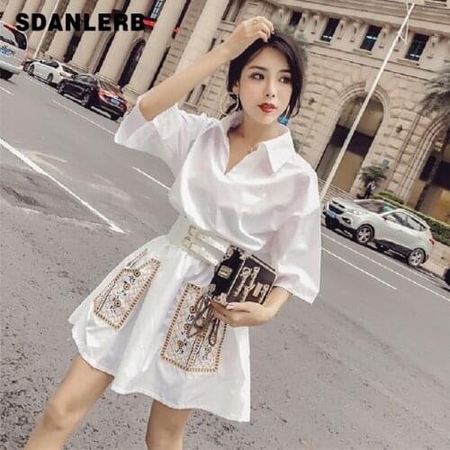 Модные платья-рубашки SDANLERB China At AliExpress