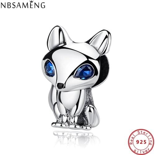 2021 Authentic 100% 925 Sterling Silver Charms Sparkling Fox Charm CZ Fit Original Bracelets Women DIY Gift Jewelry