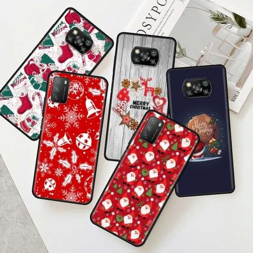 Merry Christmas Cute Snowman Silicone Phone Case For Xiaomi Mi 11 Lite Poco X3 NFC M3 Pro 5G F3 GT For Redmi Note 9S 8 9 Cover