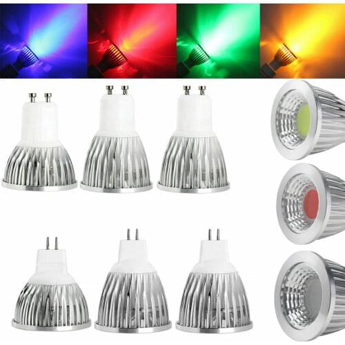 Ultra Bright Dimmable E12/E14/E27/GU10/GU5.3 6W 9W 12W LED COB Spot Light Bulb Lamp Red Green Blue Yellow Spotlight 110V 220V