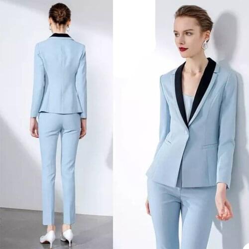 High Quality Elegant Blue Women Blazer Pants Suits Slim Fit Lady Photograph Party Prom Red Carpet Outfit Coat(Jacket+Pants)