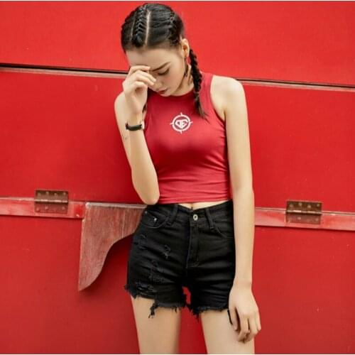 2019 new Womens cotton print body belly navel summer sexy fashion casual bottoming small short tide wearing a sleeveless top