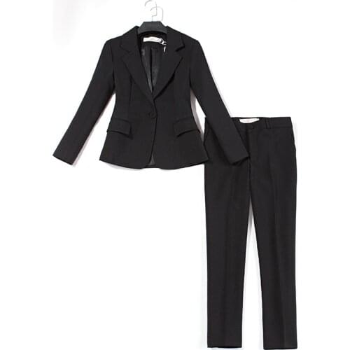 Suit suit female OL overalls professional wear jacket nine pants 2 sets of womens fashion new fashion black dress suit two sets
