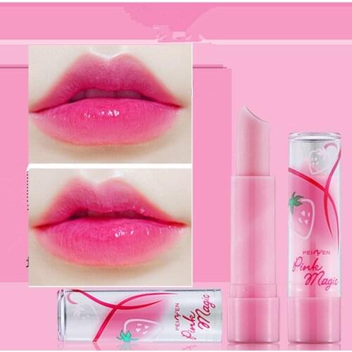 1Pcs Natural Strawberry Moistourizing Change Color Jelly Lipstick Long Lasting Nourish Lip Makeup Lip Balm Drop Shipping 2020New