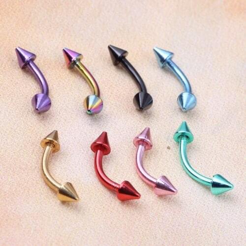 Wholesale 100Pcs Punk Eyebrow Nose Lip Tragus Nipple Horseshoe Bar Barbell Ring Titanium Circular