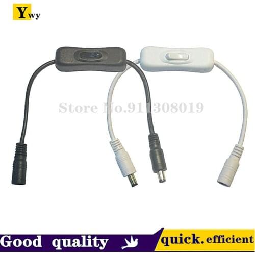 12V power supply DC switch line DC5.5X2.1 male and female head connection line with 304 switch DC connector key control switch l