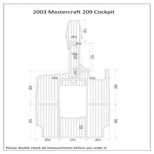 2003 Mastercraft 209 Cockpit Boat EVA Teak Decking 1/4" 6mm