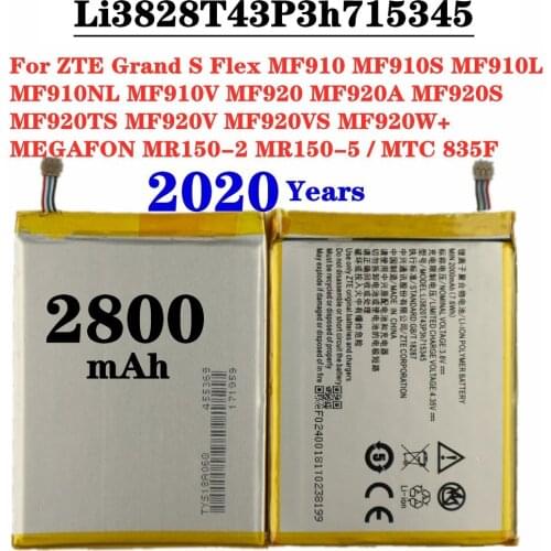 2800mAh Li3820T43P3h715345 For ZTE Grand S Flex MF910S MF910L MF910NL MF910V MF920A MF920S MF920TS MF920V MF920VS Phone Battery