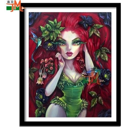 Diy 5D Diamond Mosaic Hummingbird Flower Girl Diamond Painting Cross Stitch 3D Diamond Embroidery Sale Cartoon Full Drill Decor