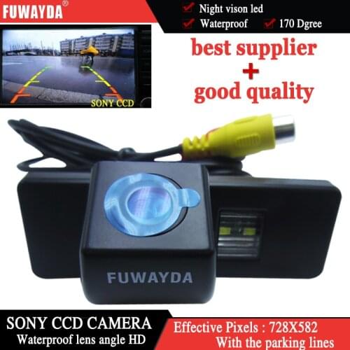 FUWAYDA HD CCD Chip Car Rear View Mirror Image with Guide Line CAMERA for Citroen C4/ C5/ C-Triomphe/ C-Quatre Hatchback HD