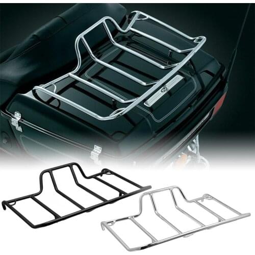 Motorcycle Chrome/Black Tour Pack Pack Luggage Top Rack For 1980-2020 Harley Touring Road King Street Glide FLHR FLHX FLHT Trike