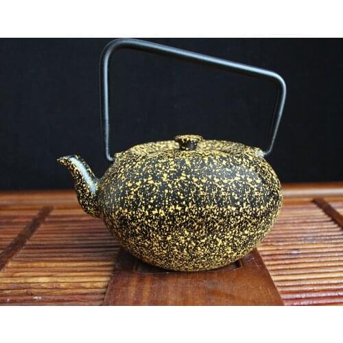 Free shipping Lifting Handle Teapot colored teapot, cast iron Girder kettle
