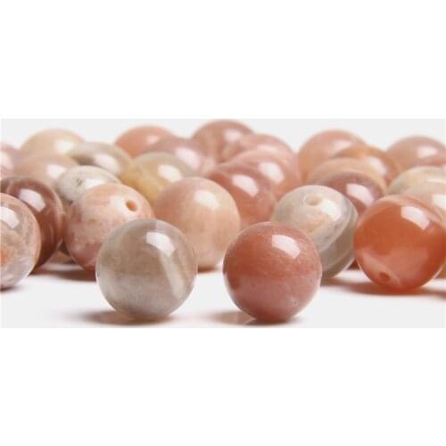 Natural orange Sunstone gem stone Beads 8mm 10mm Round Loose Spacer Beads for jewelry making bracelet necklace women handmade