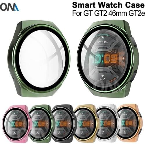 Case for Huawei Watch GT 2E GT2E GT2 GT 2 42mm 46mm Full Coverage Bumper Case Cover with Tempered Glass Screen Protector