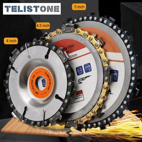 4/4.5/5 Inch Wood Carving Disc Woodworking Chain Grinder Chain Saws Disc Chain Plate Tool 125MM/115MM/100MM Angle Grinding