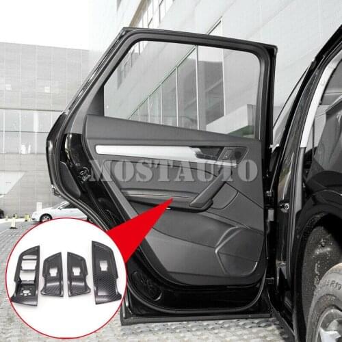 For Audi Q5 FY 2018-2021 ABS Carbon Door Handle Holder Window Lift Switch Cover Trim Car Accessories Interior Car Decor Car Trim