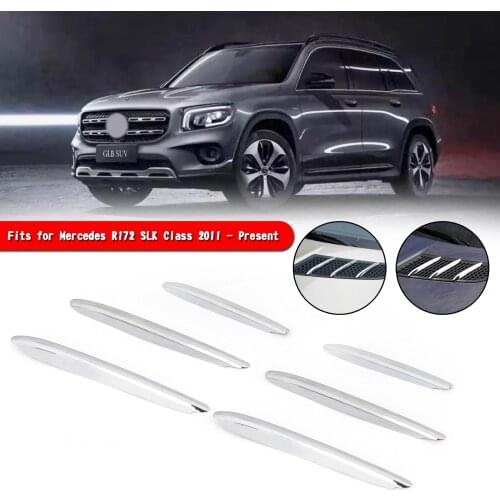 Chrome Hood Vent Fin Grill Trims For Mercedes AMG R172 SLK SLC